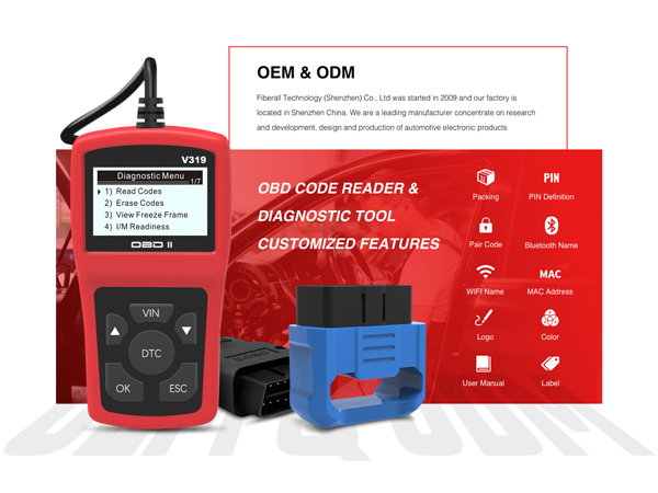 ODM Content Введение в Fiberall Mini Type OBD Code Reader